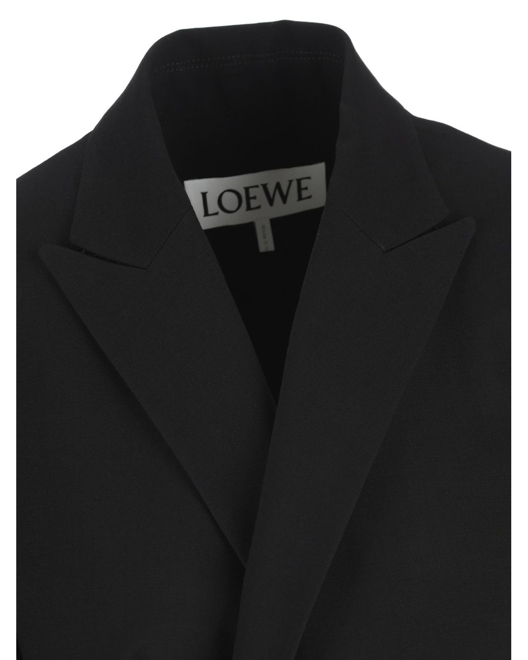 Loewe Black Wool Draped Blazer