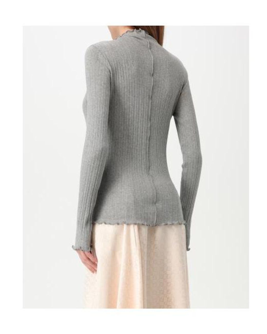 Fendi Gray Mock Neck Knitted Jumper