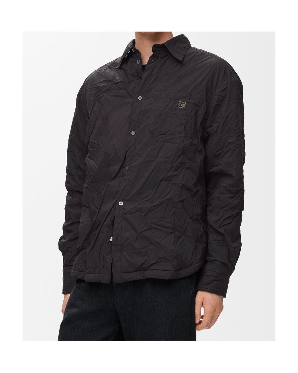 Loewe Blue Crinkled Effect Shirt for men