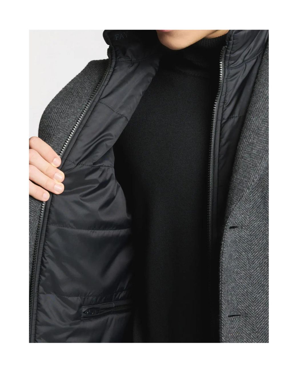Fay Gray Removable Gilet Wool-Blend Coat for men