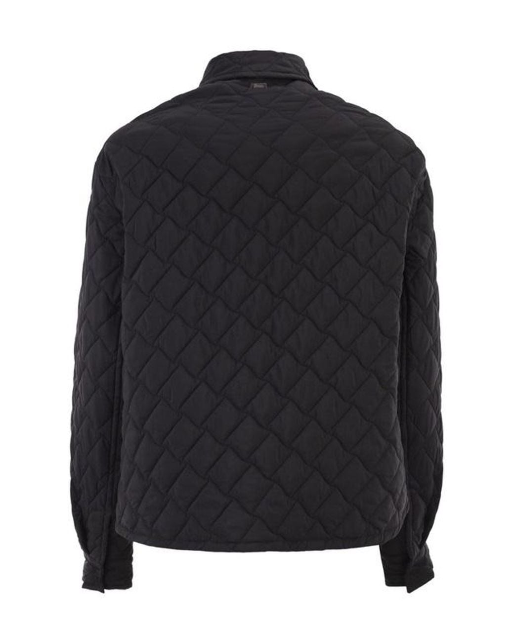Herno Black Ecoage Diamond-Quilt Puffer Jacket