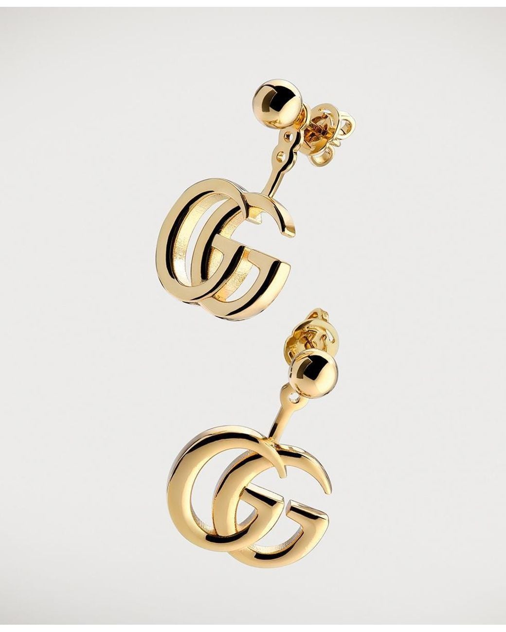 Gucci Metallic Gg Marmont Drop Earrings