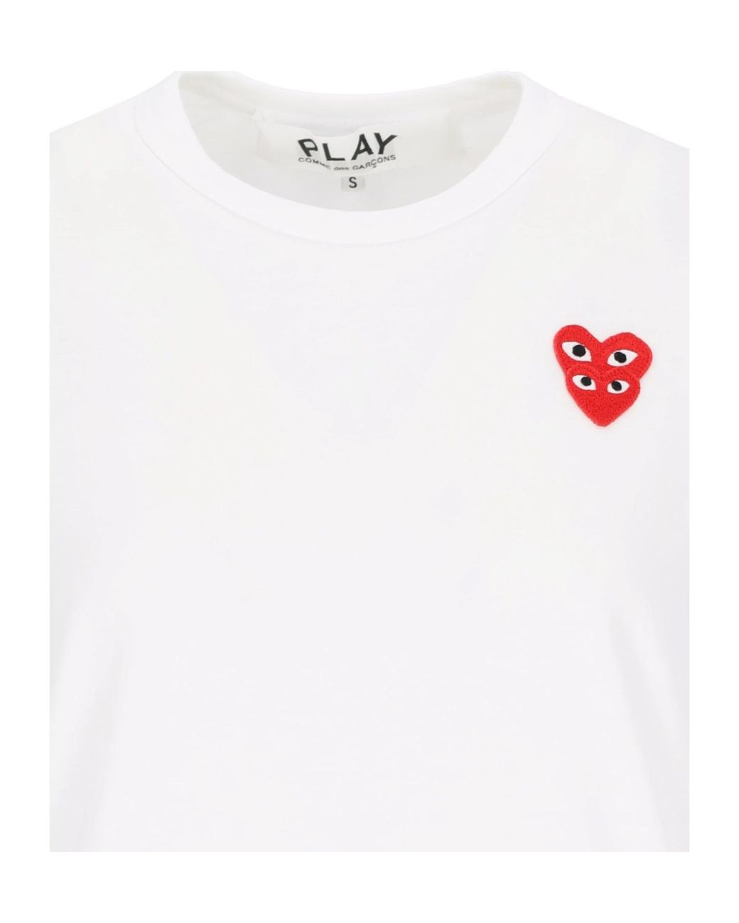 COMME DES GARÇONS PLAY White Comme Des Garçons Play Double Heart Crewneck T-Shirt for men