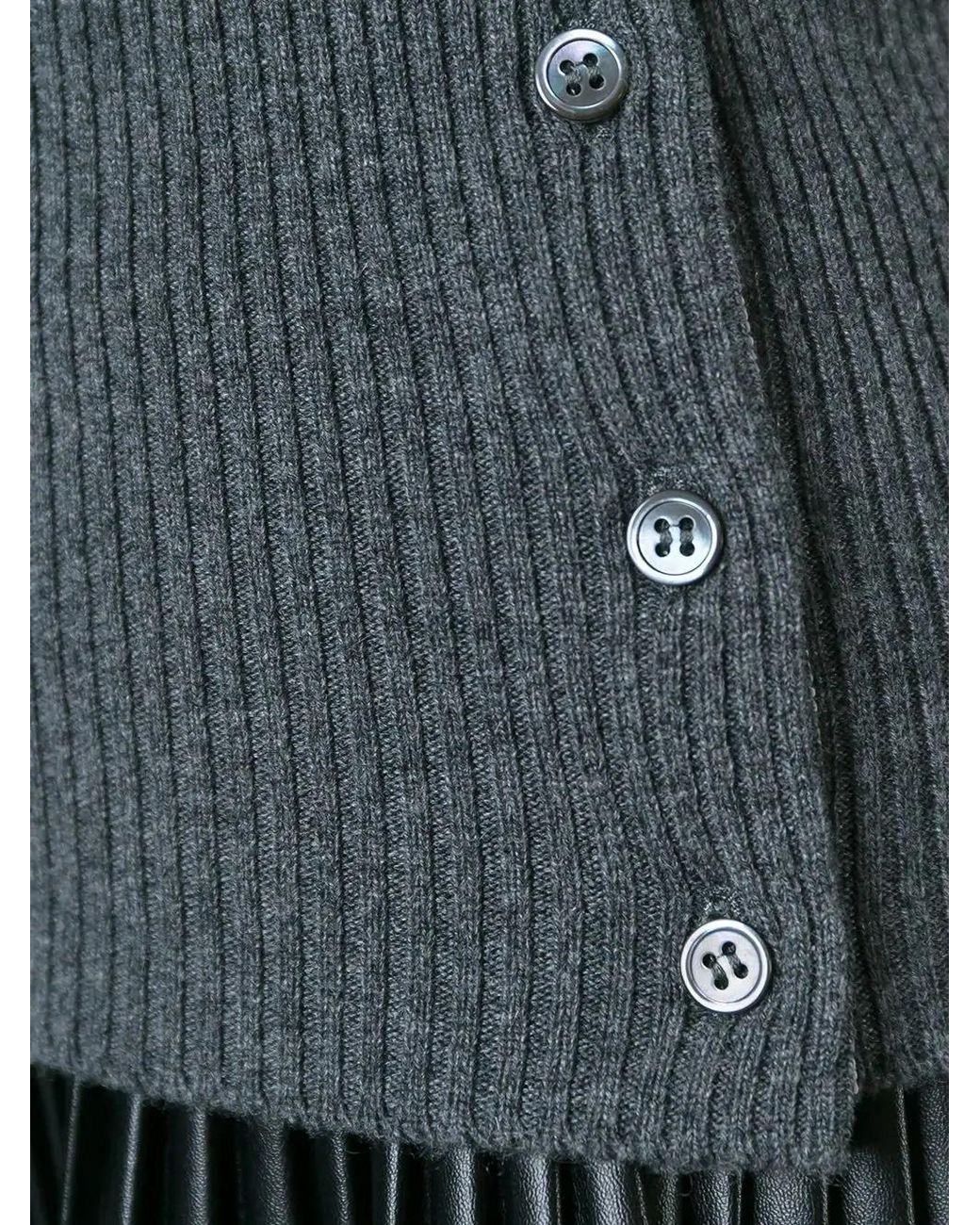 Thom Browne Gray Sleeveless Crew Neck Shell Top With 4-Bar Stripe