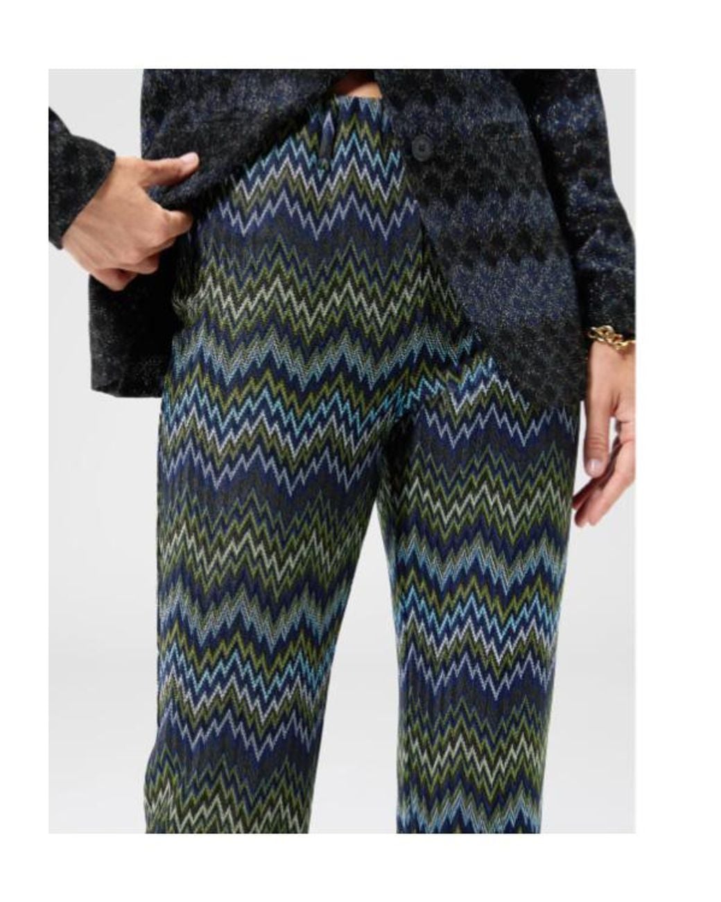 Missoni Gray Snake Motif Viscose Flare Trousers