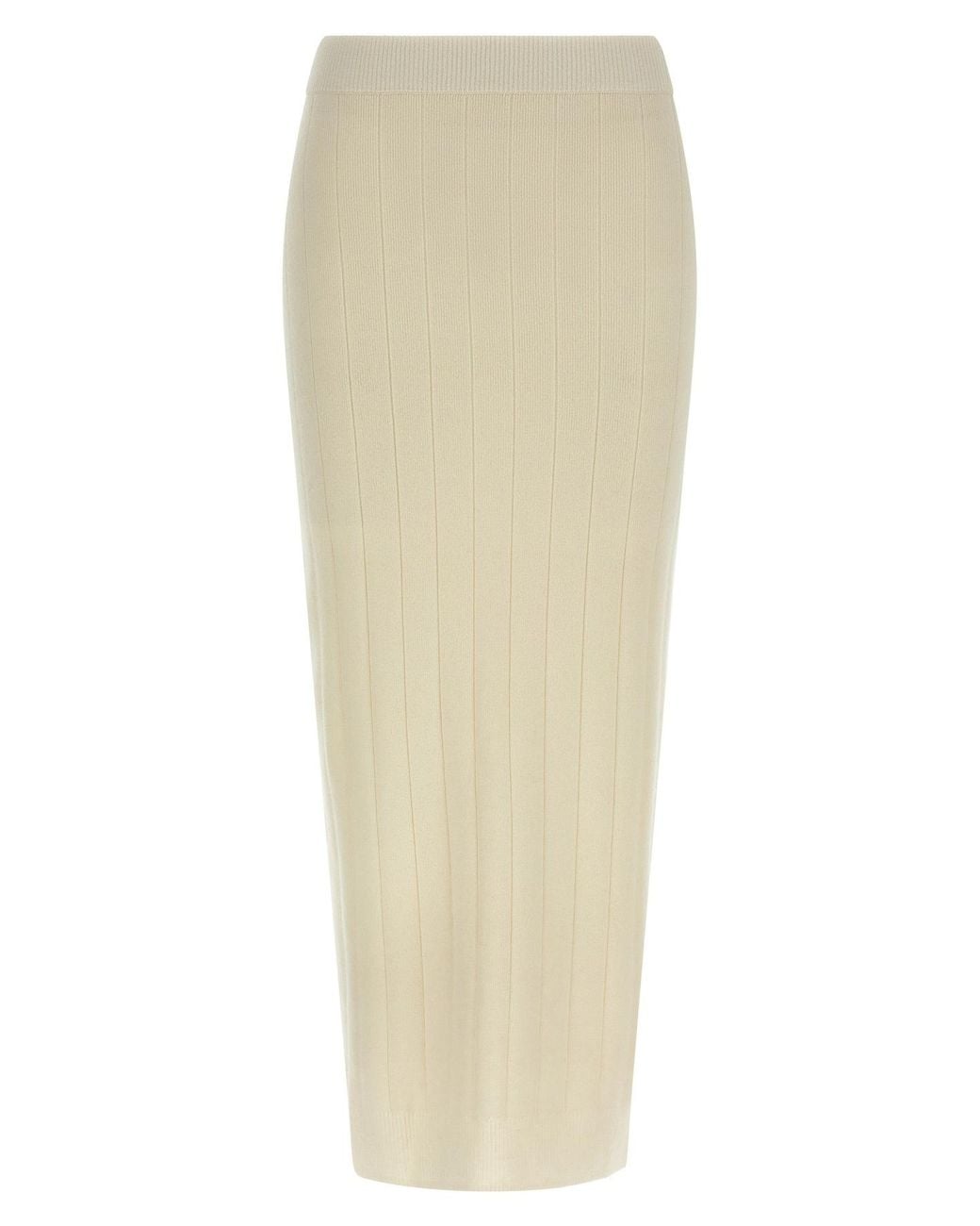 Max Mara White Sante Ribbed Knit Skirt