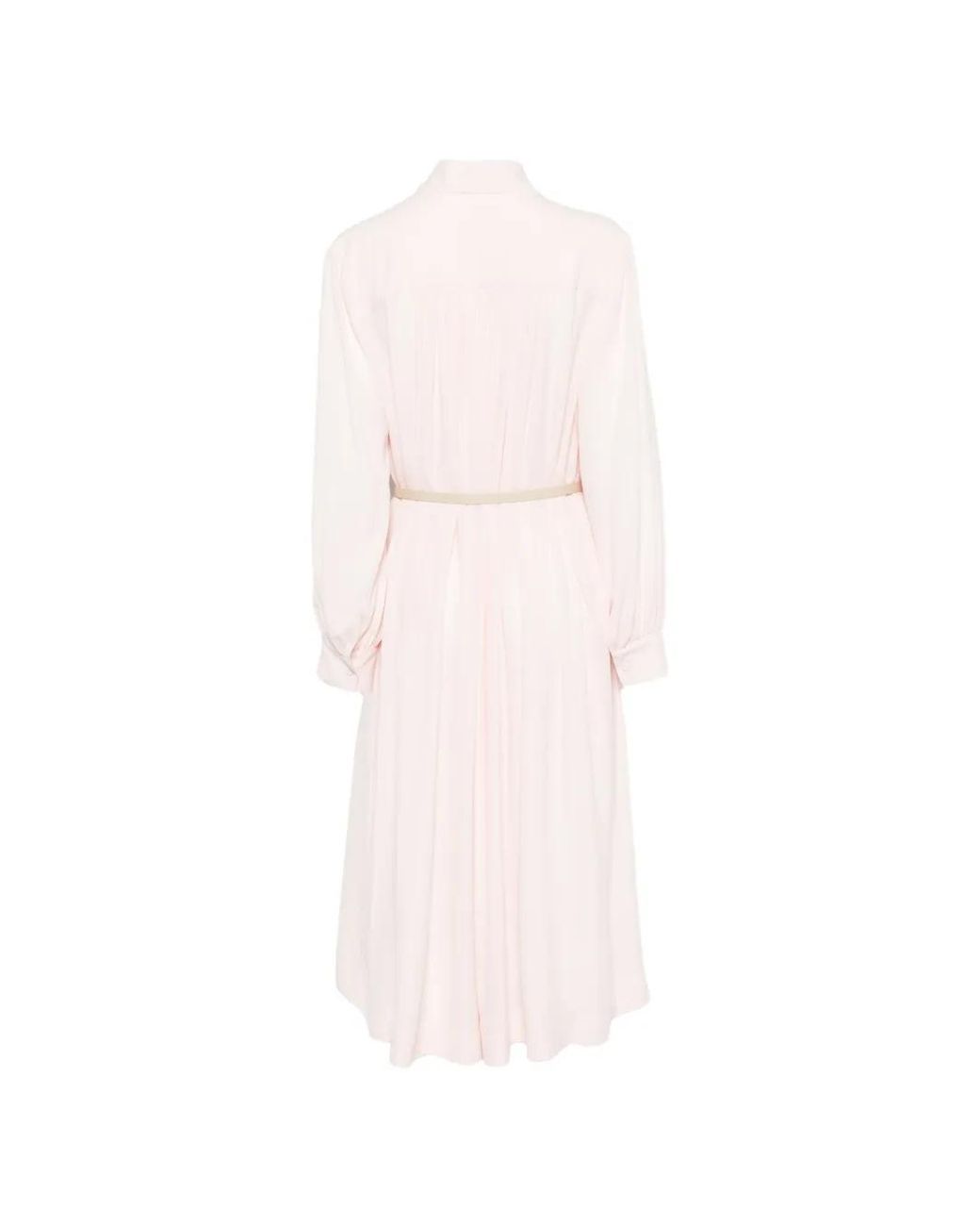 Fabiana Filippi Pink Belted Contrast-Trim Midi Dress