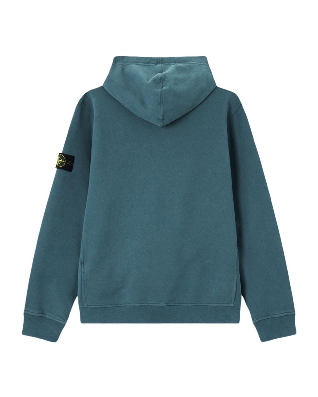 Stone Island Blue Logo Patch Drawstring Hoodie for men