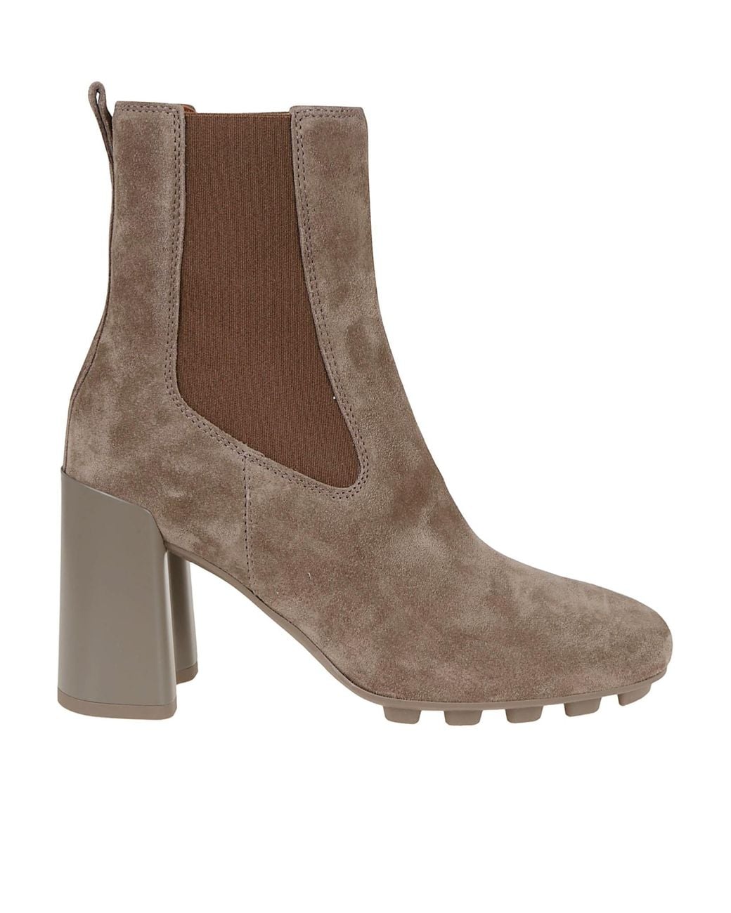 Hogan Brown H695 Suede Chelsea Boots