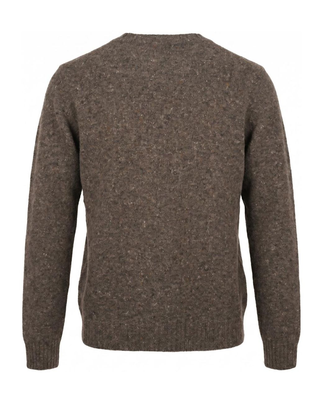 Drumohr Brown Flecked Crew-Neck Knitted Sweater for men