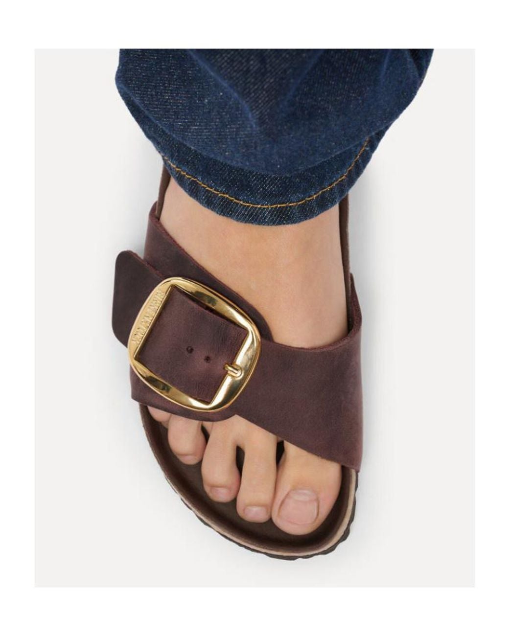 Birkenstock Brown Big Buckle Flat Sandals for men