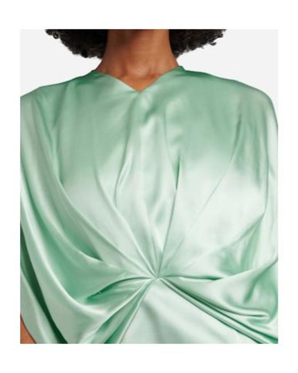 Roksanda Green Tari Gathered Silk Cocktail Dress