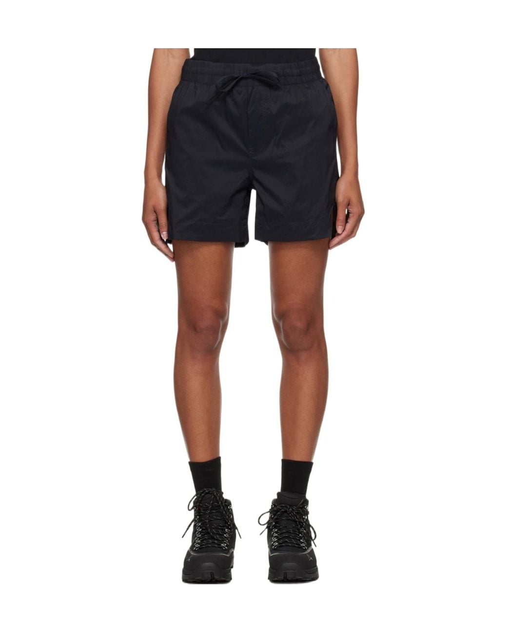 Canada Goose Black Logo-Patch Drawstring Shorts