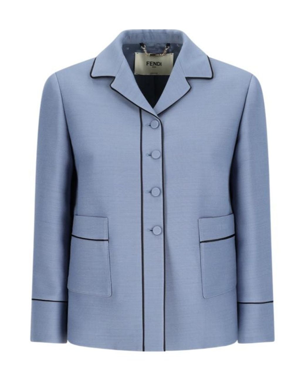 Fendi Blue Piped Blouson Jacket