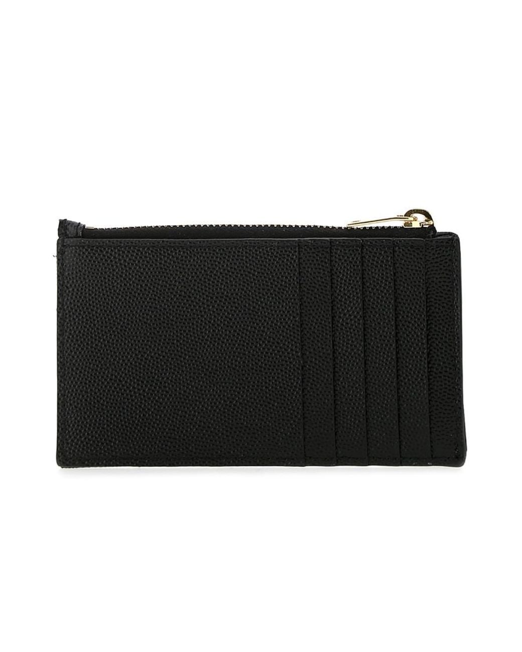 Saint Laurent Black Cassandre Matelassé Zipped Fragments Card Case