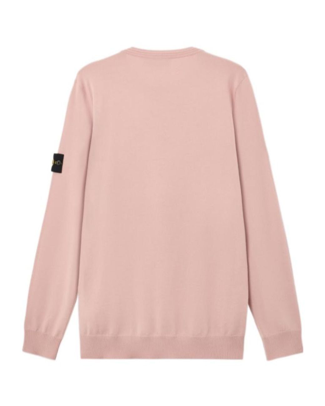 Stone Island Pink Badge Crewneck Knitted Sweater for men