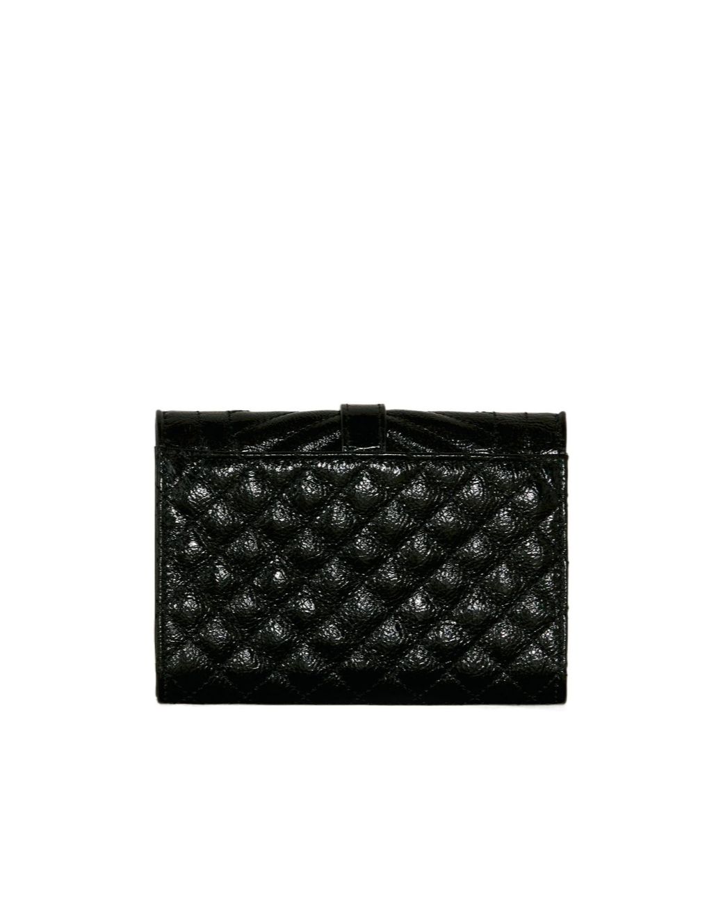 Saint Laurent Black Envelope Matelassé Small Wallet