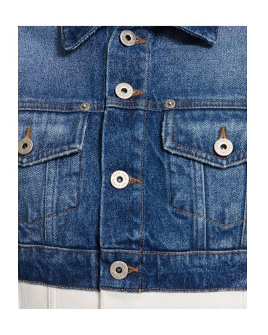 Jean Paul Gaultier Blue Single-Breasted Button-Up Denim Jacket