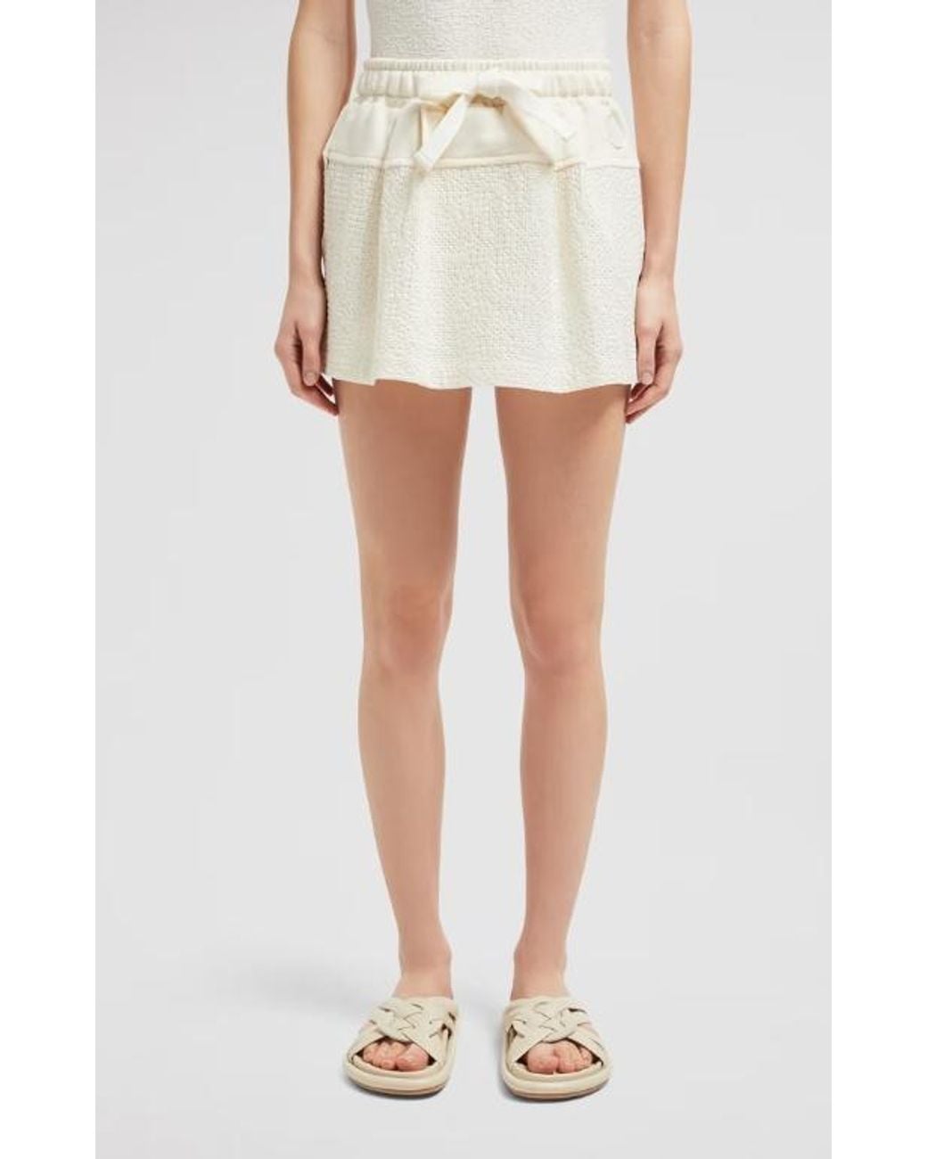 Moncler Natural Drawstring Mini Skirt