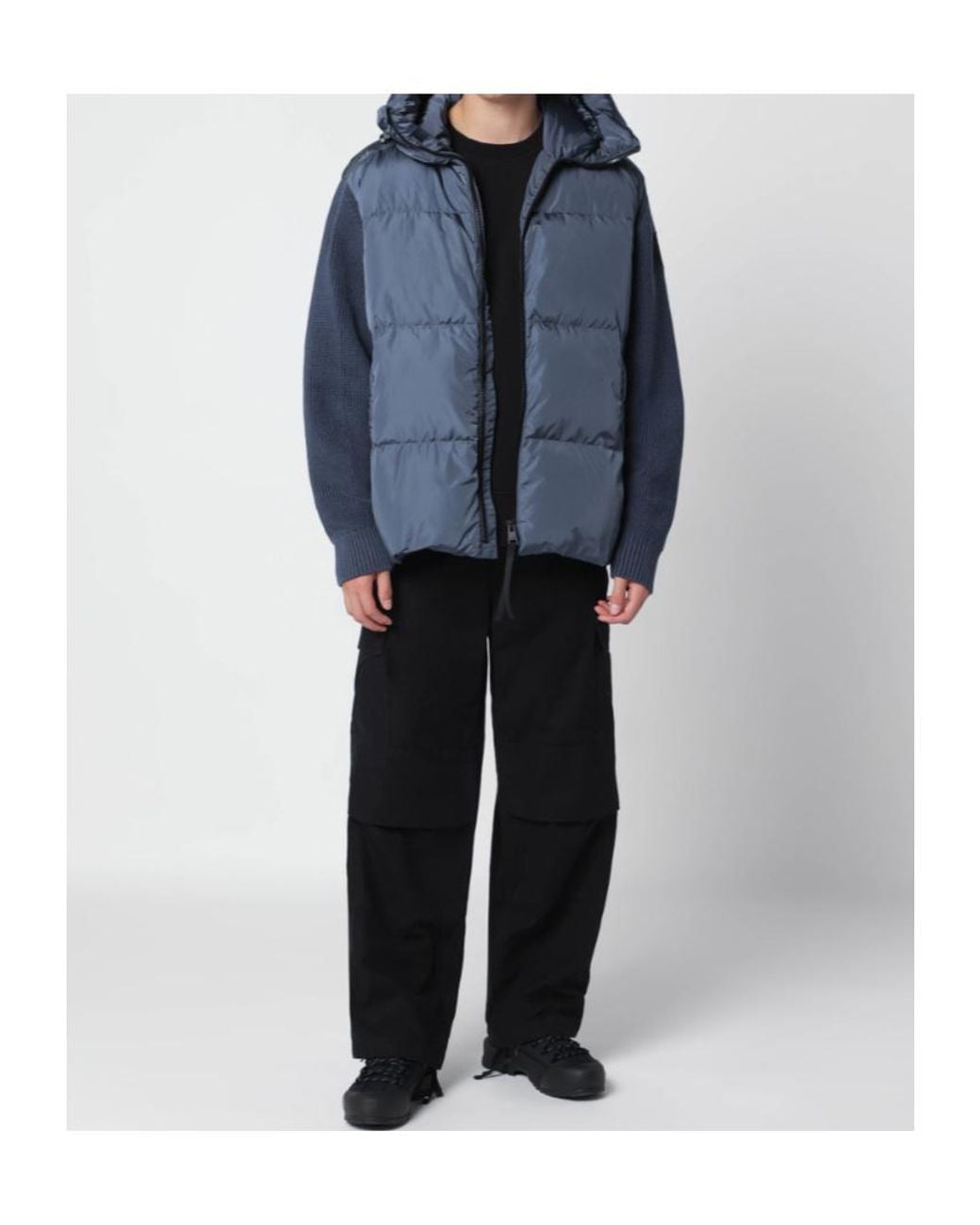 Canada Goose Blue Hybridge Grove Knit Hoodie for men