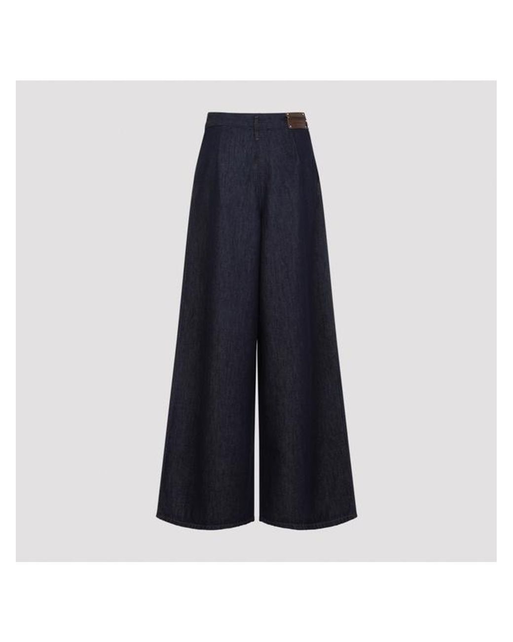 Dries Van Noten Blue Pleated Wide-Leg Jeans