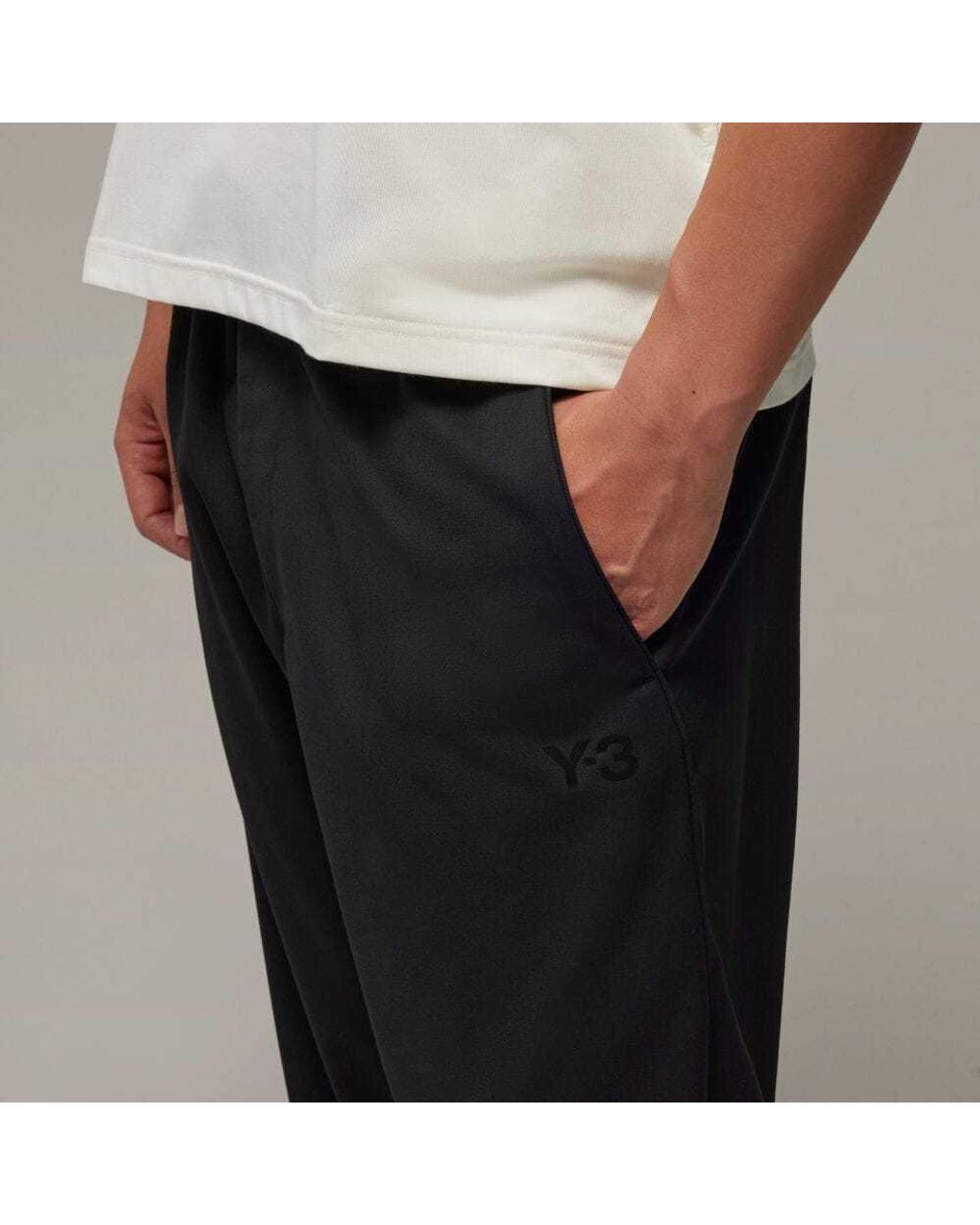 Y-3 Black Straight-Leg Drawstring Track Trousers for men
