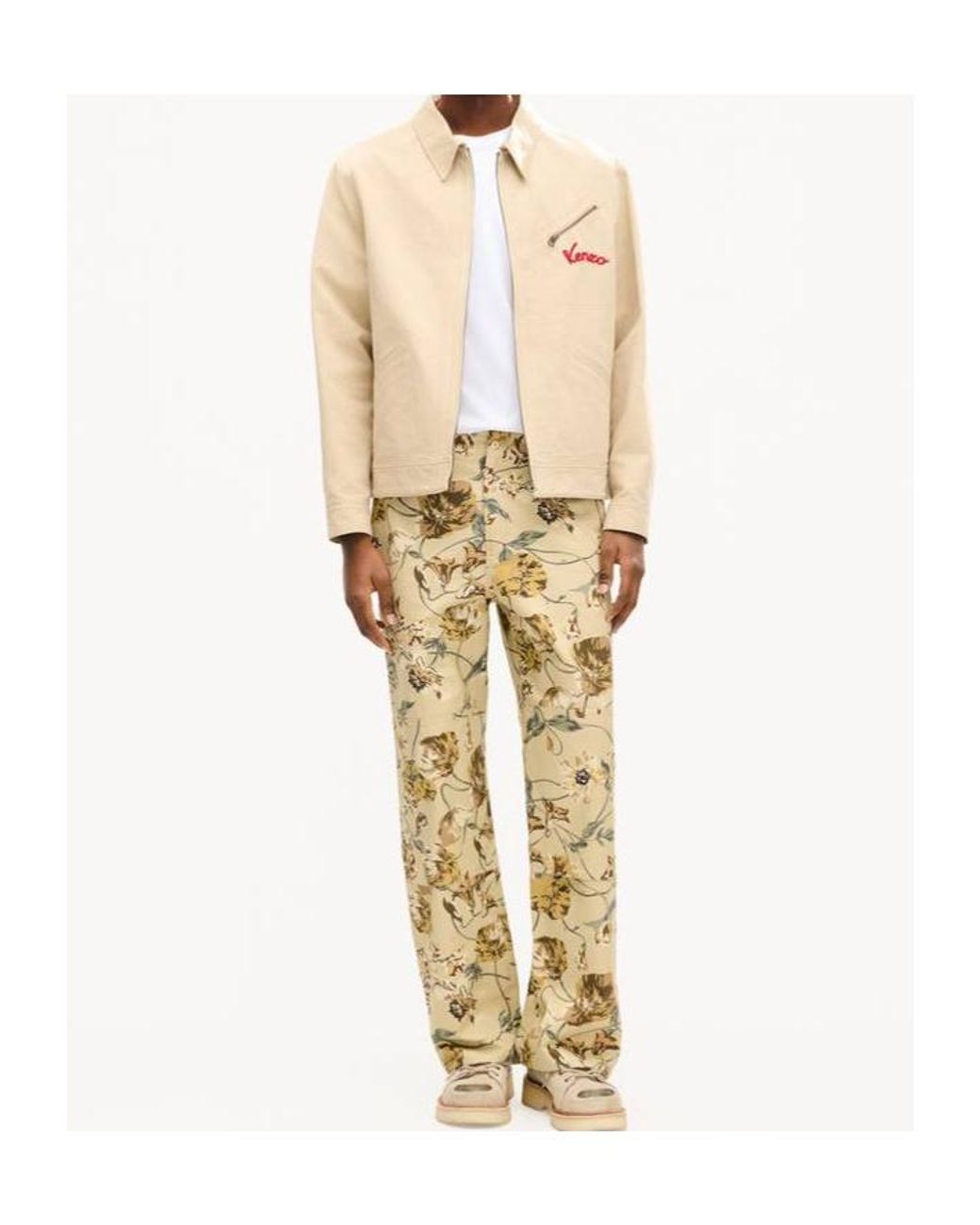 KENZO Natural Varsity' Embroidered Genderless Workwear Blouson