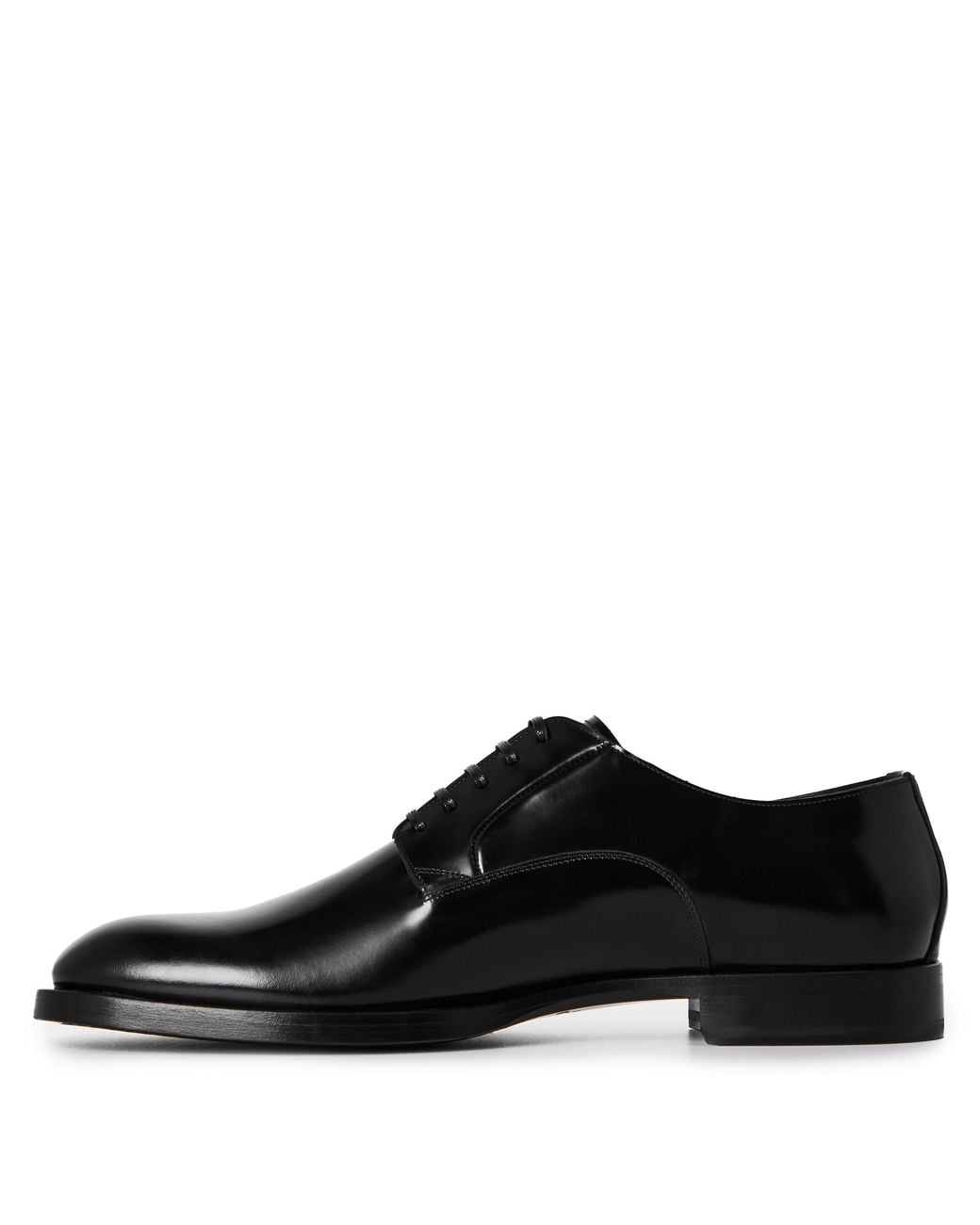 Dolce & Gabbana Black Glossy Oxford Formal Leather Shoes for men