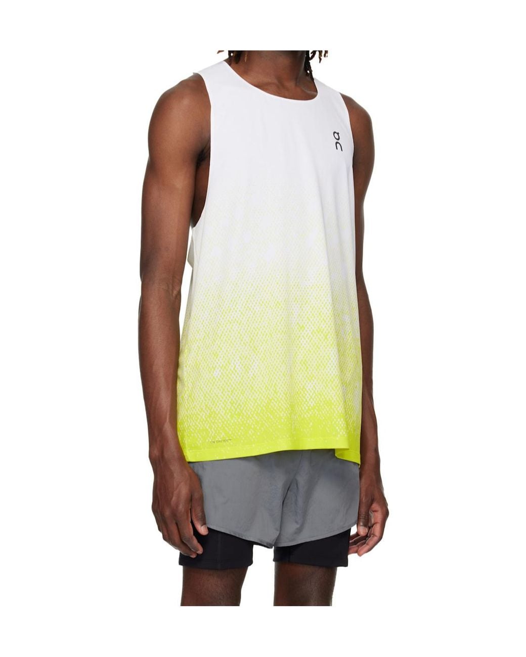 On Shoes Yellow Zero Singlet Running Crew Neck Vest for men