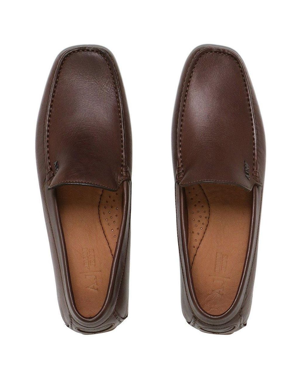 Armani Jeans Brown Logo Details Business Casual Shoes for men