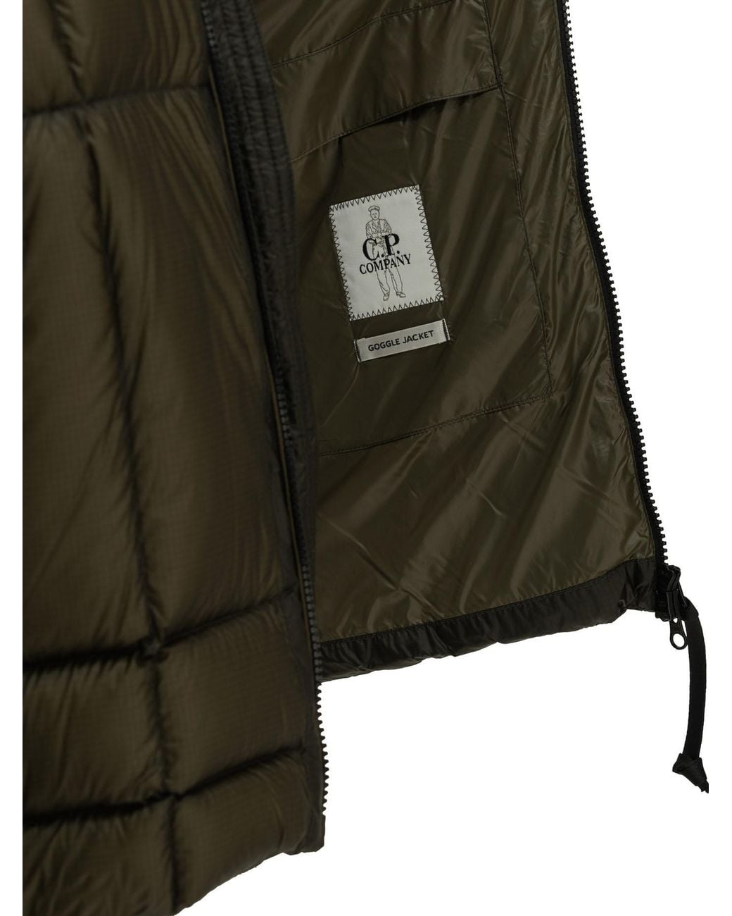 C P Company Green Panelled Down Jacket for men