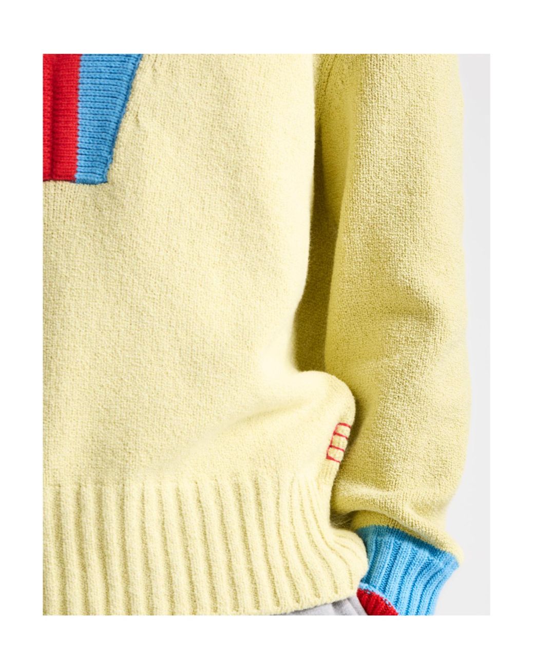 J.W. Anderson Yellow Jw Anderson Contrast Trim V-Neck Knitted Sweater for men