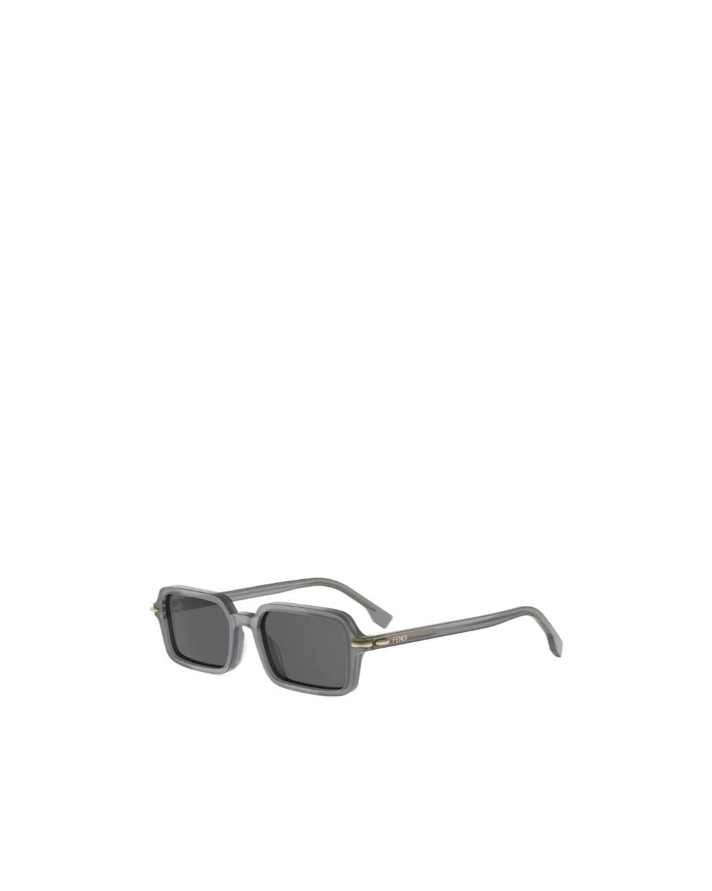 Fendi White Eyewear Selleria Rectangle Frame Sunglasses