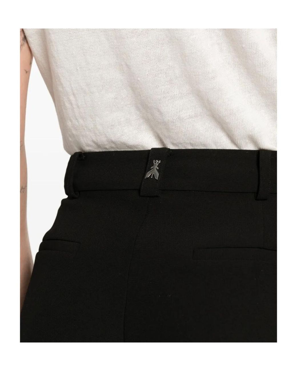 Patrizia Pepe Black Belt-Loop Pocket Trousers