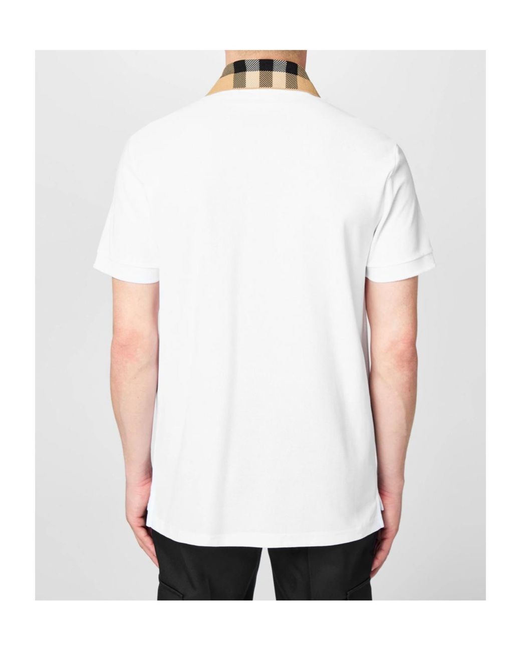 Burberry White Logo Polo Shirt for men