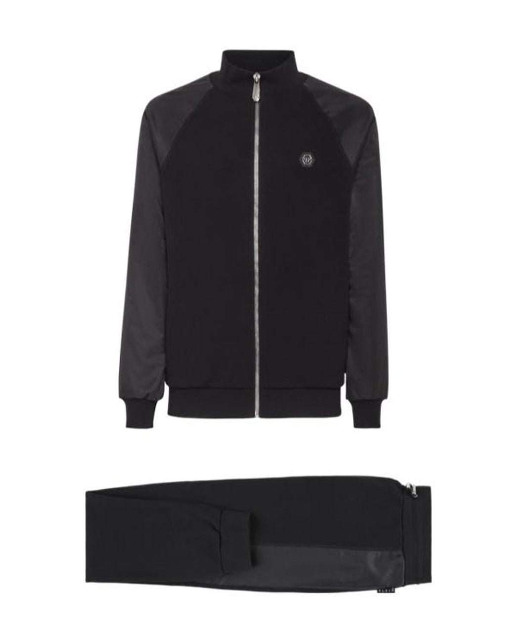 Philipp Plein Black Long-Sleeve Tracksuit And Pants Set for men