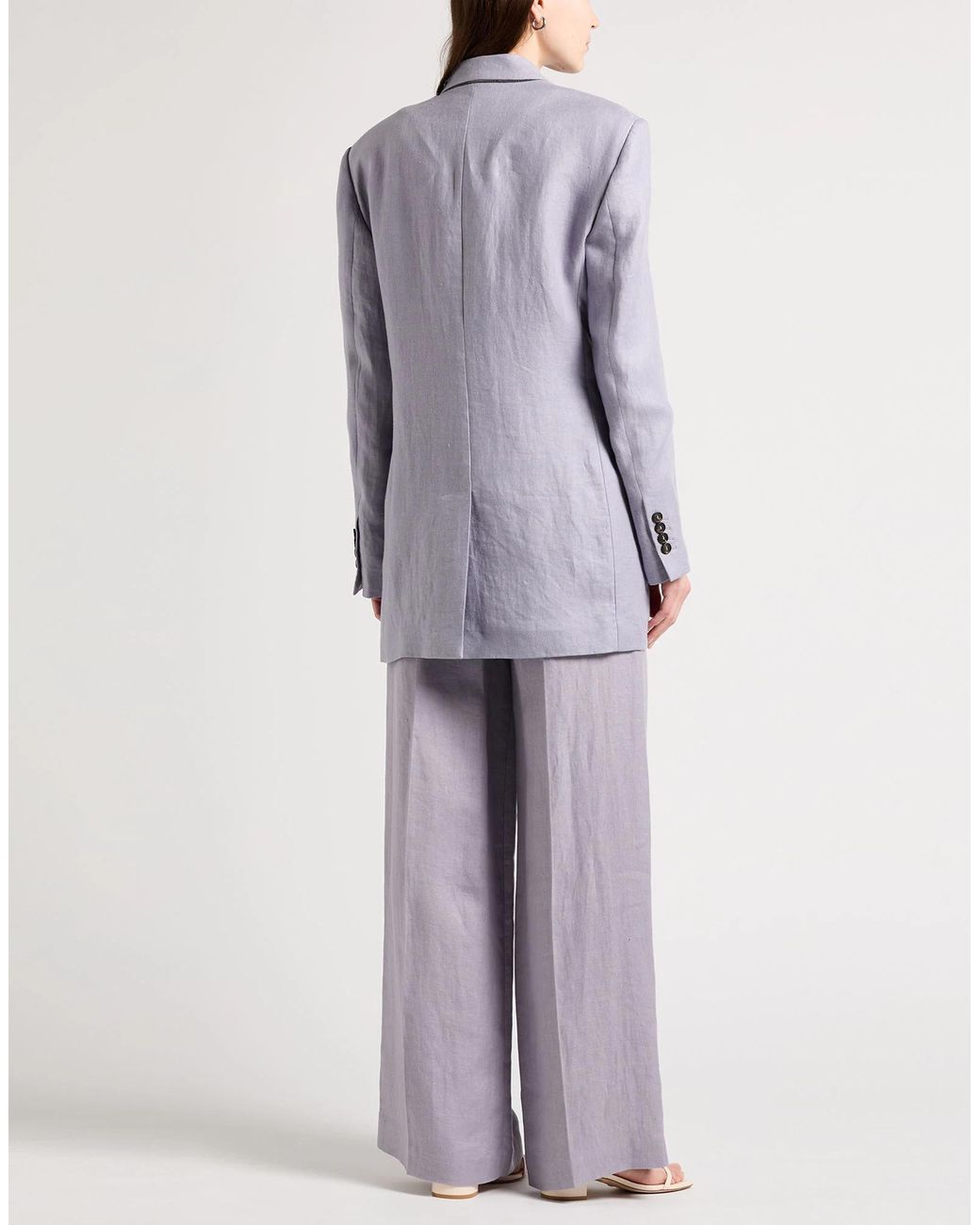 Brunello Cucinelli Purple Blazer Hemp, Linen, Brass