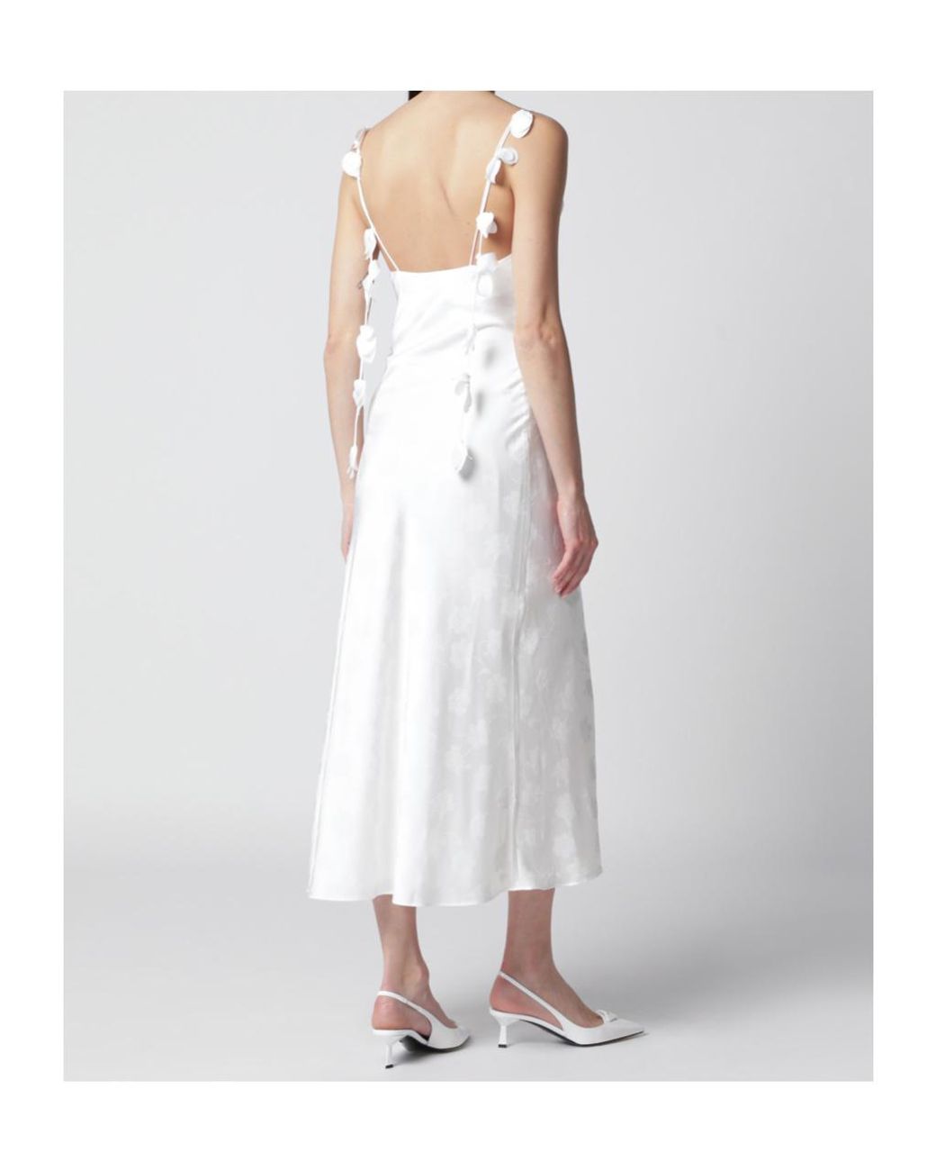 ROTATE BIRGER CHRISTENSEN White Cowl-Neck Midi Dress