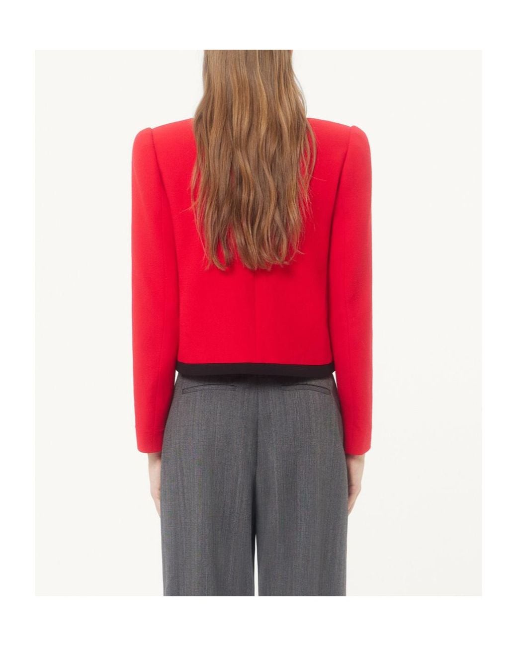 Valentino Red Wool Crepe Jacket