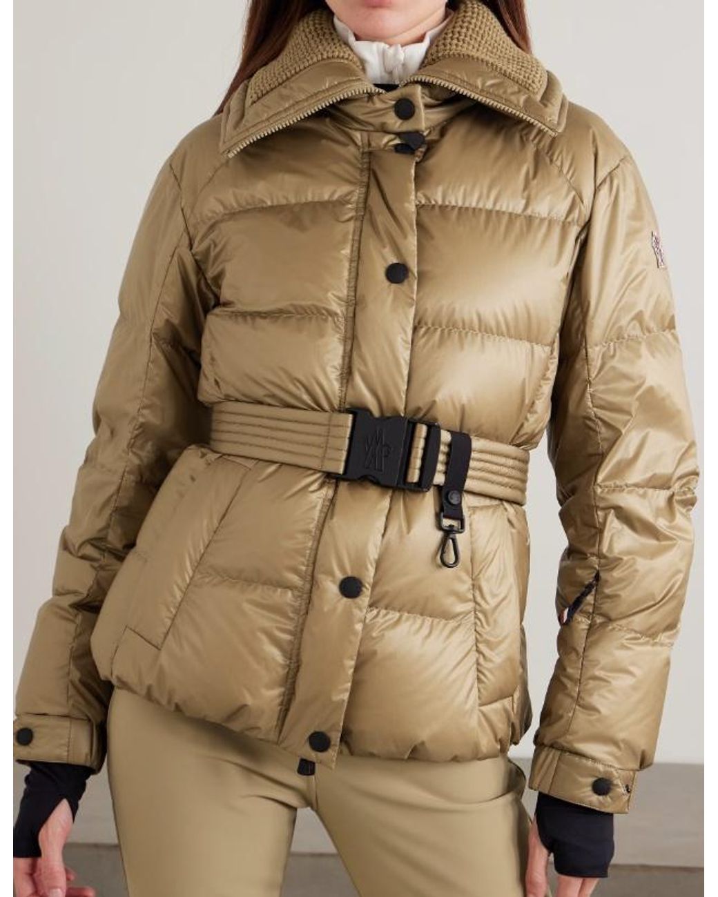 Moncler Natural Bataillouse Quilted Down Ski Jacket