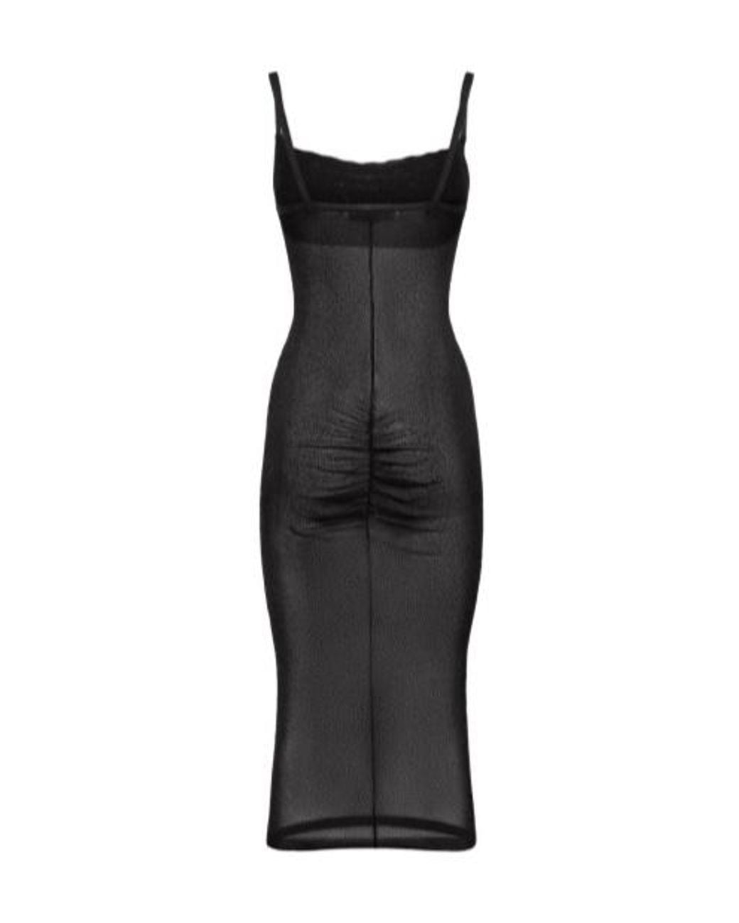 Alessandra Rich Black Knitted Mid-Length Dress