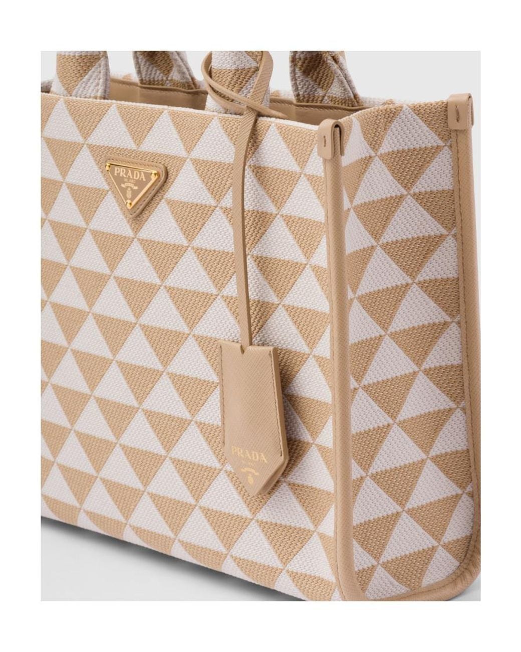 Prada Natural Symbole Small Top Handle Bag