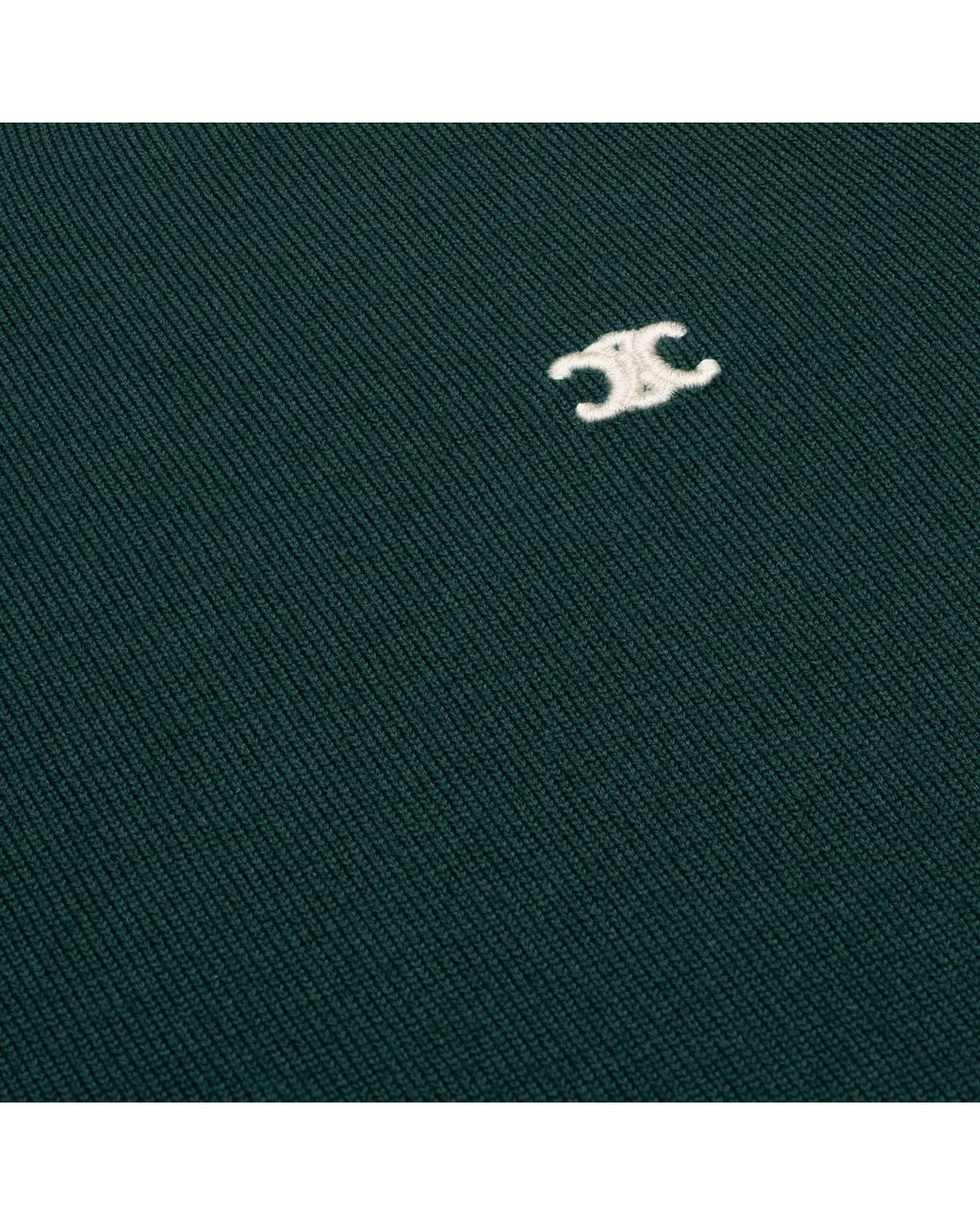 Céline Green Triomphe Crew Neck Sweater for men