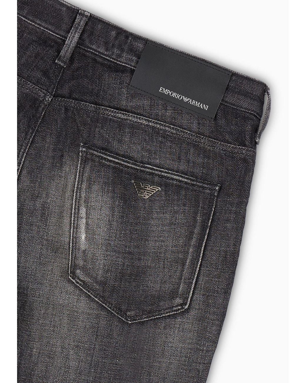 Emporio Armani Gray Distressed Jeans for men