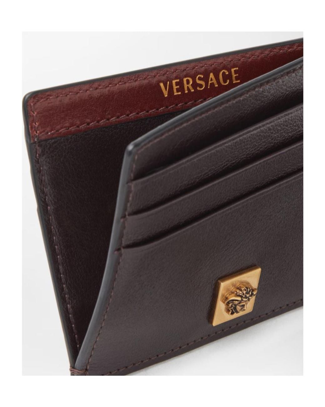 Versace Black Medusa Plaque Card Holder for men