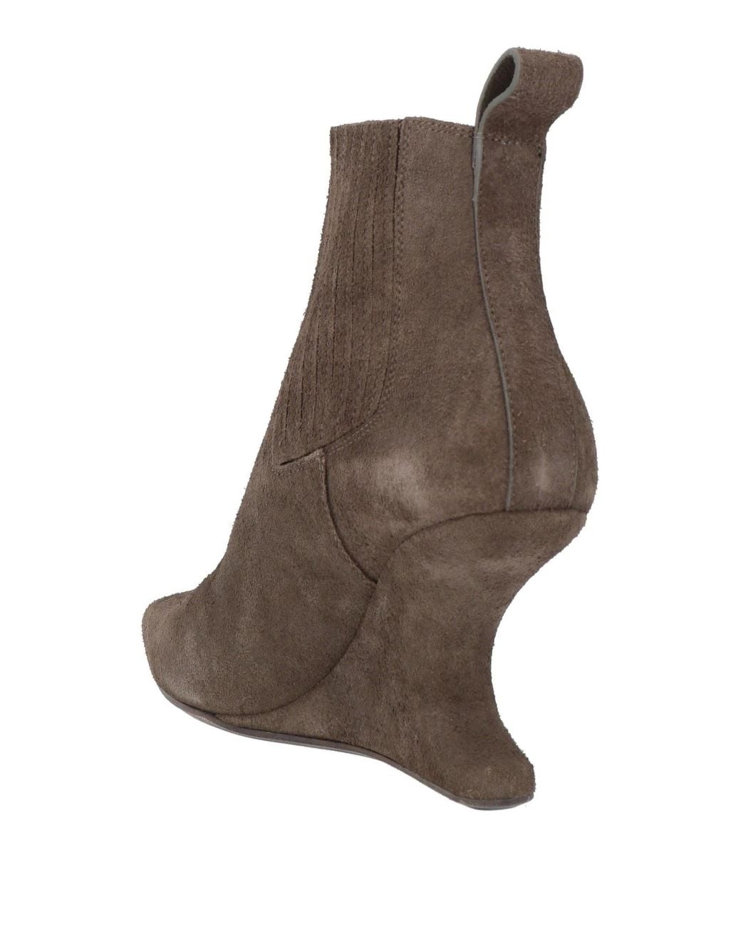 Rick Owens Brown Suede Chelsea Boots