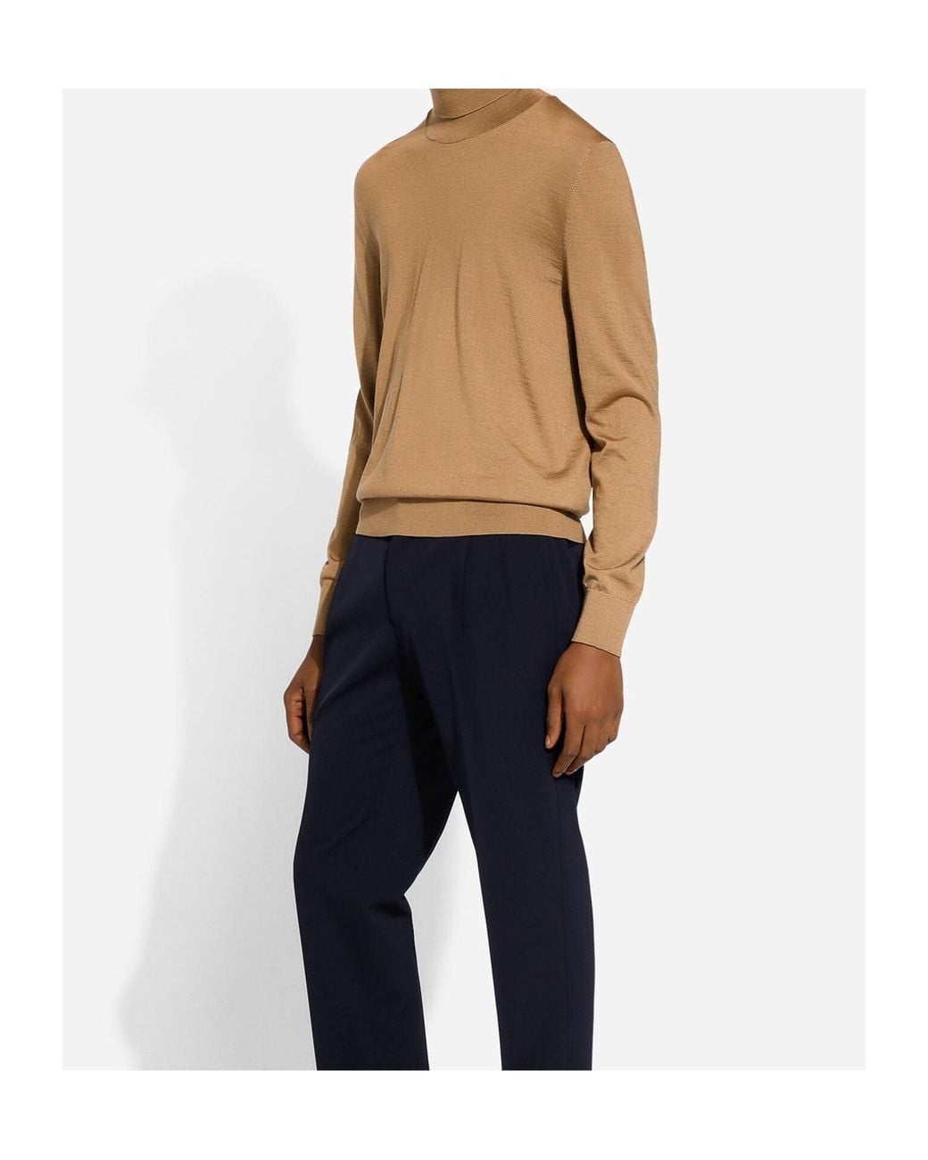 Dolce & Gabbana Brown Roll-Neck Jumper for men