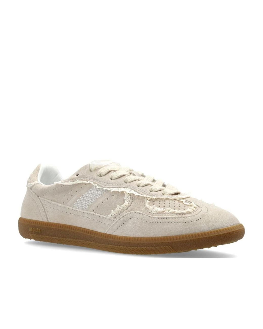 Alohas White Tb.490 Crochet Lace-Up Sneakers