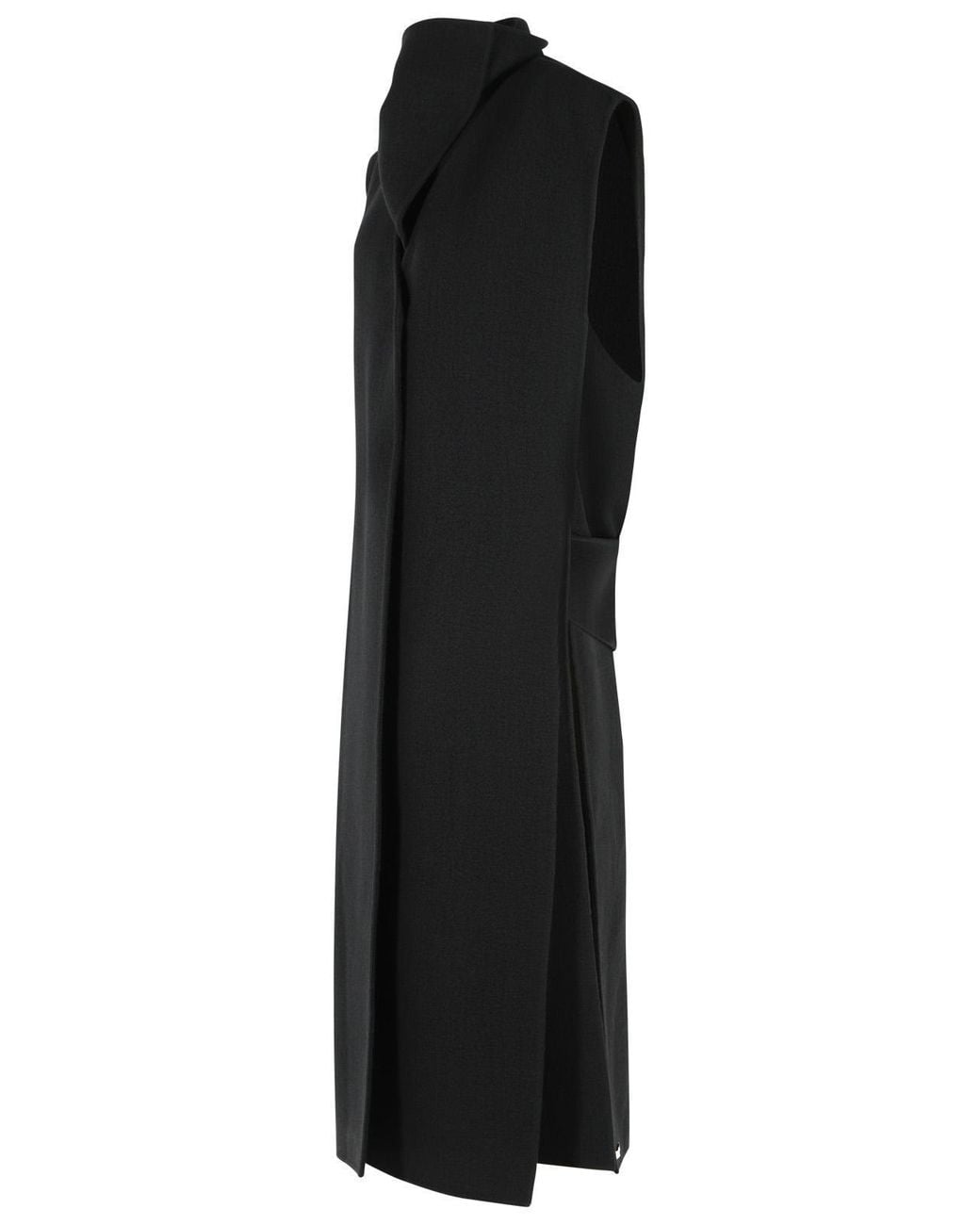 Sportmax Black 'Nigelle' Sleeveless Wool And Cashmere Coat