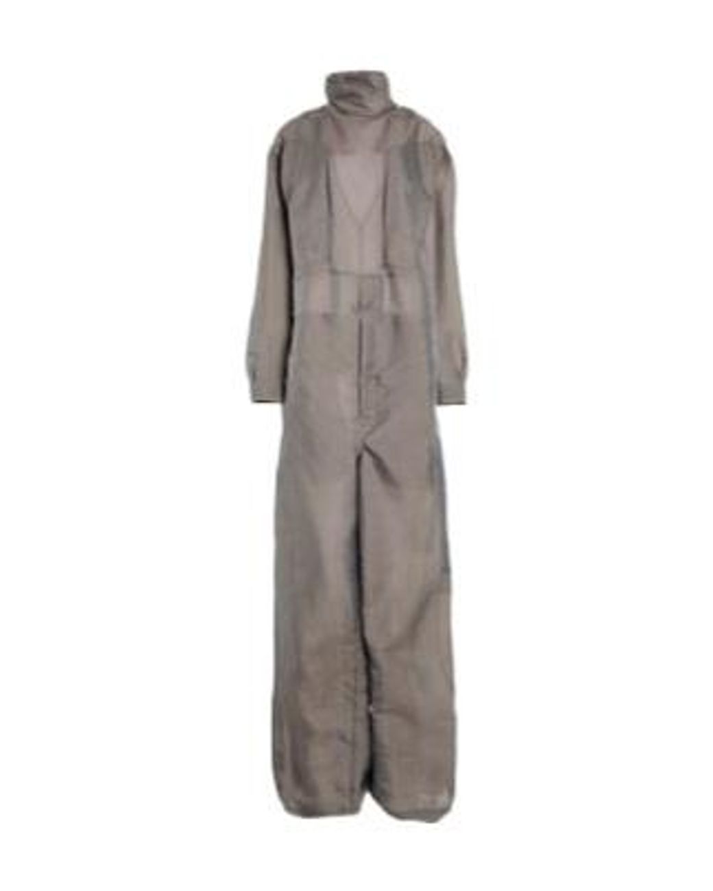 Rick Owens Gray Organza High-Neck Top